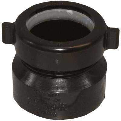 Charlotte Pipe 1-1/2 In. x 1-1/2 In. or 1-1/4 In. HUB x Tubular Black ABS Waste Adapter