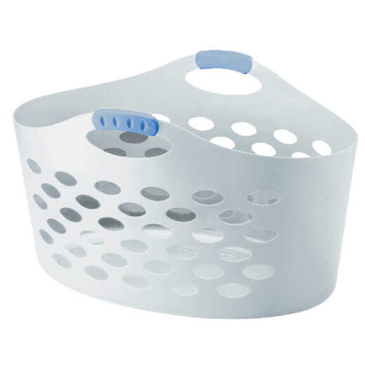 Rubbermaid Flex 'N Carry White Laundry Basket
