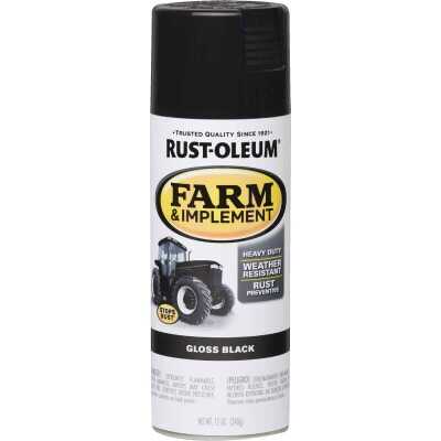 Rust-Oleum 12 Oz. Gloss Black Farm & Implement Spray Paint